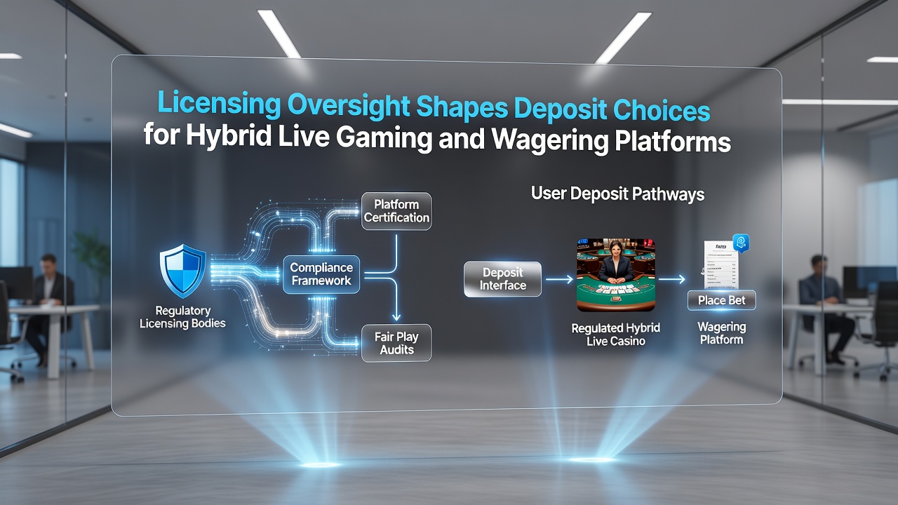 Regulatory documents and payment interface on a hybrid gaming platform screen