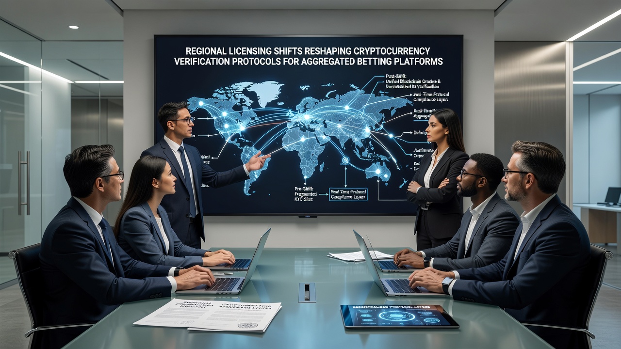 Platform dashboard displaying regional crypto verification settings for aggregated betting listings